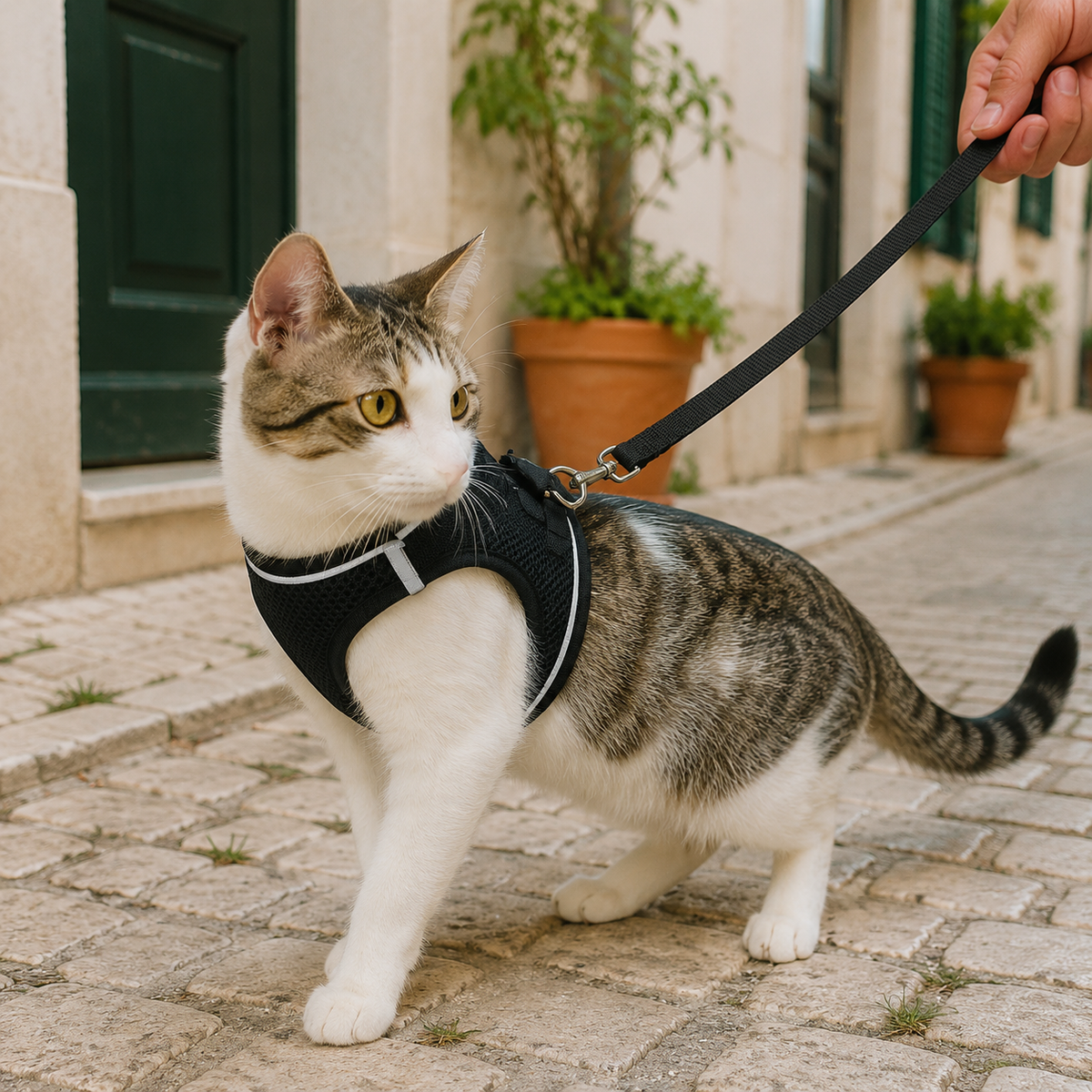 Arnês Refletor com Trela para Gatos
