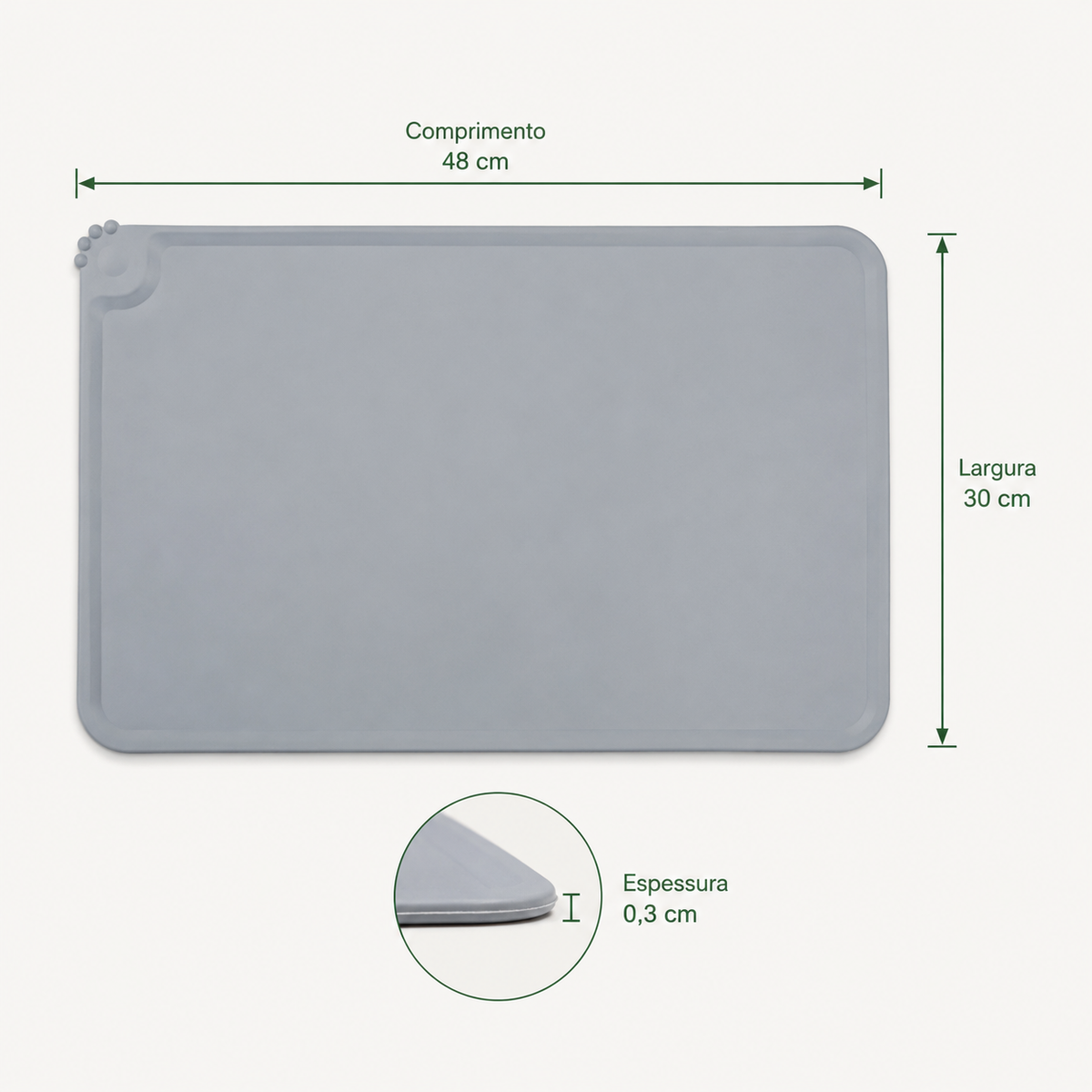 Tapete de Alimentação em Silicone para Cães e Gatos
